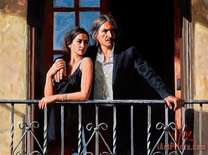 Fabian Perez Fabian And Lucy at The Balcony III Art Painting