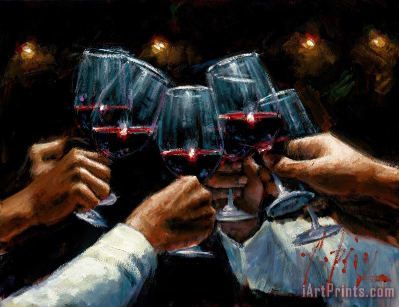 Fabian Perez For a Better Life Red Wine with Lights Art Painting