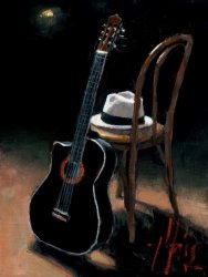 Fabian Perez Guitar I Still Life painting