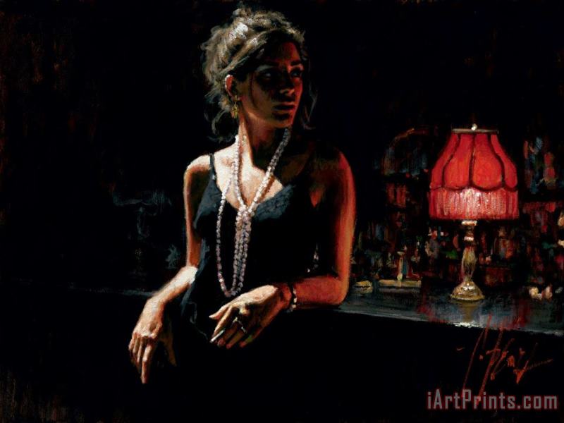 Fabian Perez Marina with Red Light Art Painting