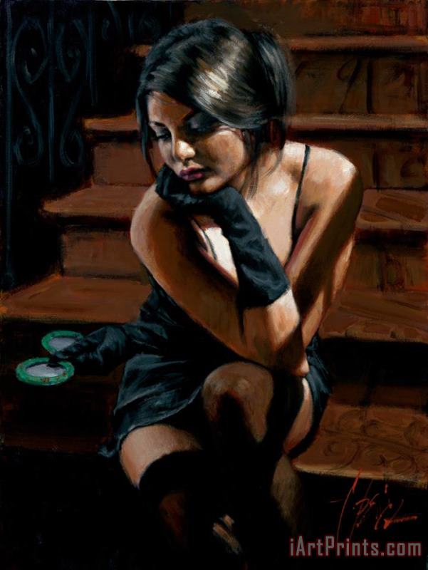 Fabian Perez Saba on The Stairs Art Painting