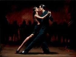 Fabian Perez Tango in Paris in Black Suit painting