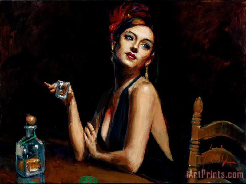 The Singer with Tequilla painting - Fabian Perez The Singer with Tequilla Art Print