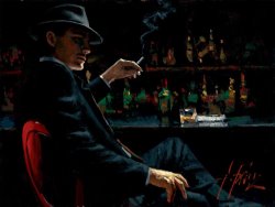 Fabian Perez Whiskey at Las Brujas V painting
