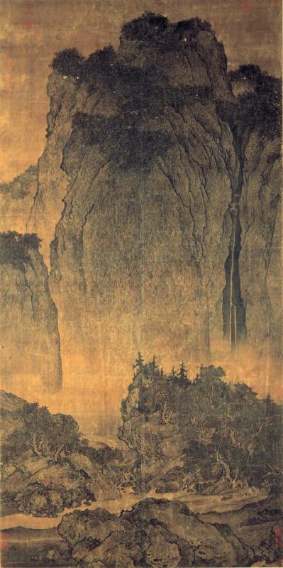 Fan Kuan Travelers Among Mountains And Streams Art Painting