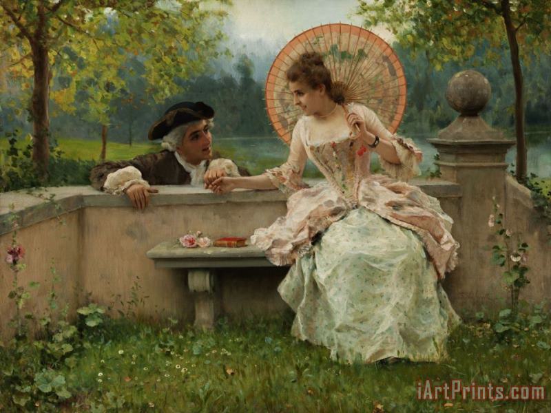 A Conversation in Love in The Park painting - Federico Andreotti A Conversation in Love in The Park Art Print