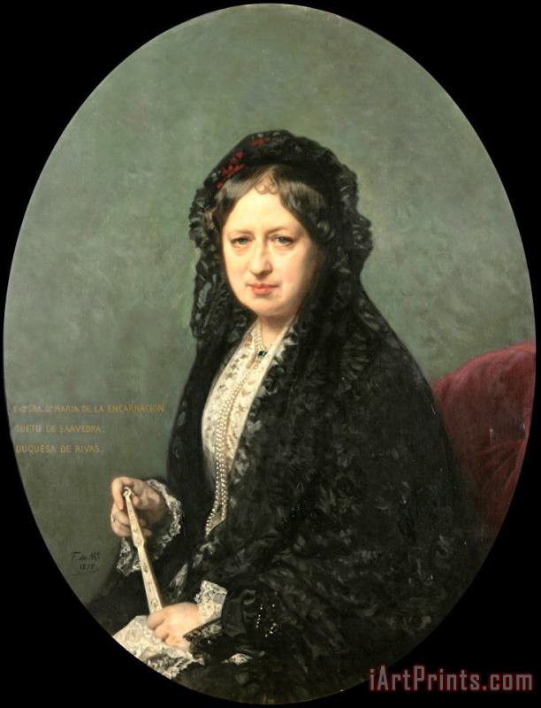 Maria Encarnacion Cueto De Saavedra, Duchess of Rivas painting - Federico de Madrazo Maria Encarnacion Cueto De Saavedra, Duchess of Rivas Art Print