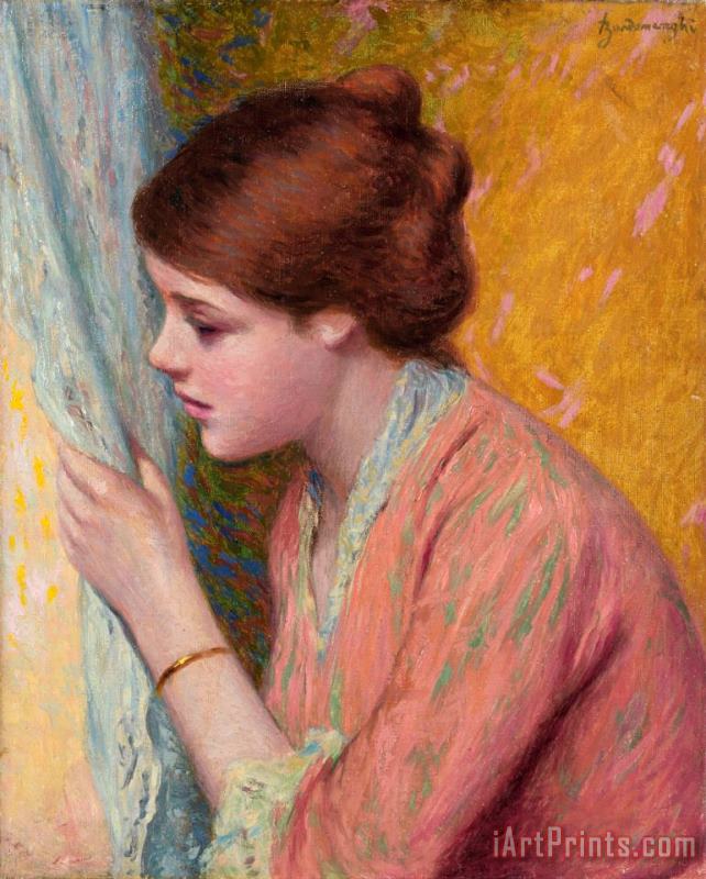 Federico Zandomeneghi La Curiosite, 1912 Art Painting
