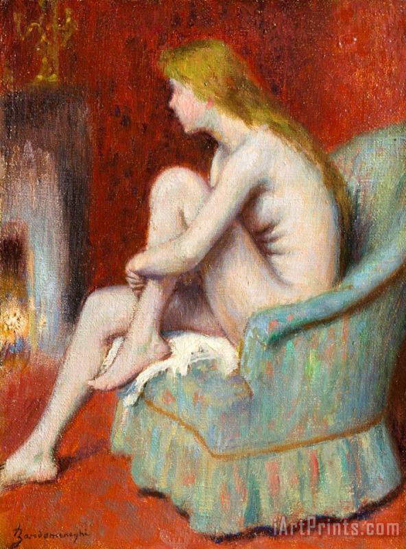 The Model Resting in The Studio painting - Federico Zandomeneghi The Model Resting in The Studio Art Print