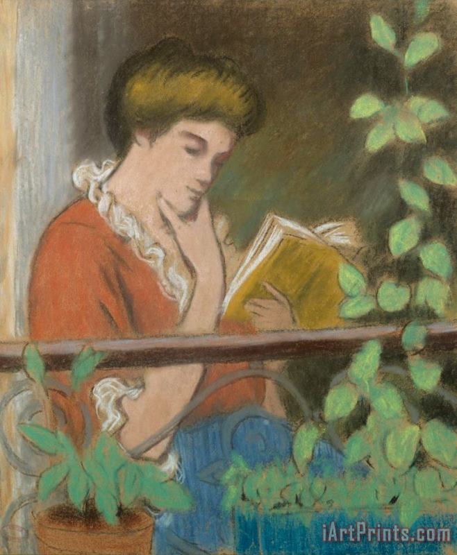 Federico Zandomeneghi Woman on a Balcony Art Print