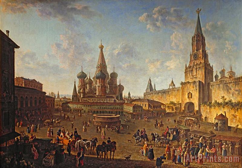 Red Square in Moscow painting - Fedor Alekseyev Red Square in Moscow Art Print
