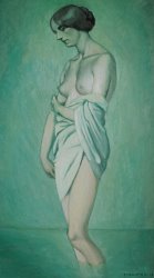 Felix Edouard Vallotton Bather In Profile Effect Of Green And Pink painting