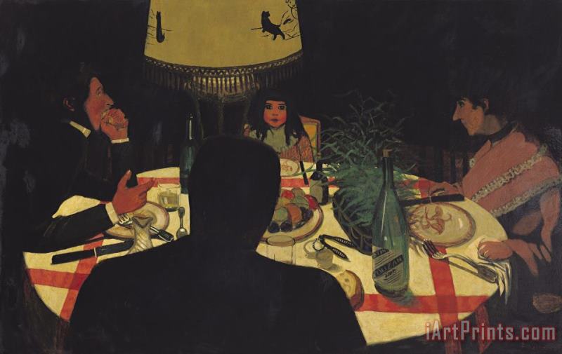 Felix Edouard Vallotton Dinner by Lamplight Art Painting