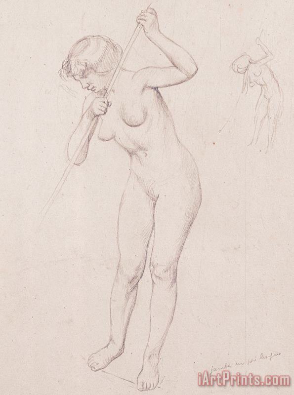 Felix Edouard Vallotton Figure Study For 'the Slaying Of Orpheus' Art Print