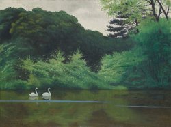 Felix Edouard Vallotton Ille Du Lac Saint James painting
