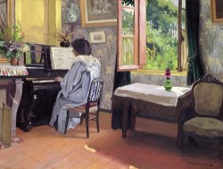 Felix Edouard Vallotton Lady At The Piano painting