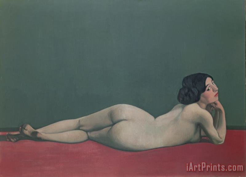 Felix Edouard Vallotton Nude Stretched out on a Piece of Cloth Art Print