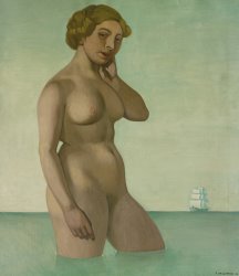 Felix Edouard Vallotton Nude With A Frigate painting