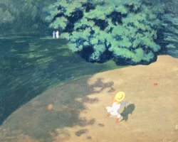 Felix Edouard Vallotton The Balloon or Corner of a Park with a Child Playing with a Balloon painting