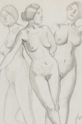 Felix Edouard Vallotton Three Graces Study painting