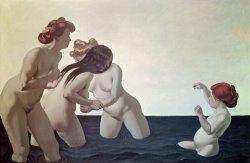 Felix Edouard Vallotton Three Women and a Young Girl Playing in the Water