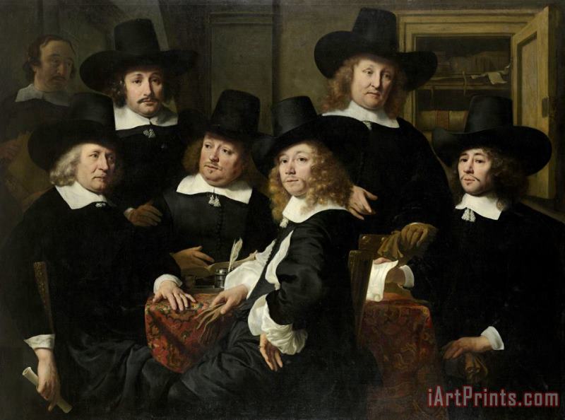 Six Regents And The Beadle of The Nieuw Zijds Institute for The Outdoor Relief of The Poor, Amsterdam, 1657 painting - Ferdinand Bol Six Regents And The Beadle of The Nieuw Zijds Institute for The Outdoor Relief of The Poor, Amsterdam, 1657 Art Print
