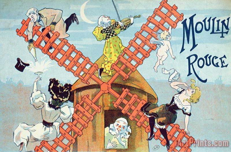 Cover Of A Programme For The Moulin Rouge painting - Ferdinand Misti-Mifliez Cover Of A Programme For The Moulin Rouge Art Print