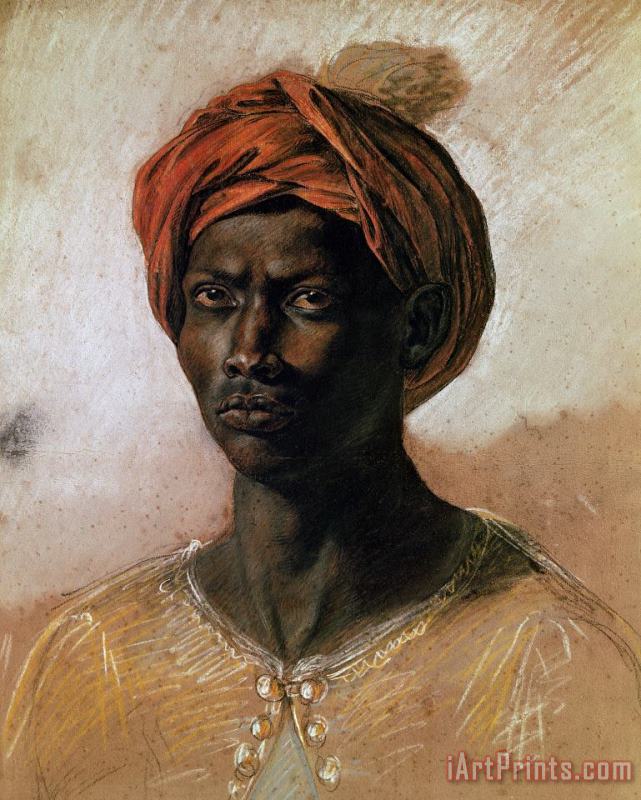 Portrait of a Turk in a Turban painting - Ferdinand Victor Eugene Delacroix Portrait of a Turk in a Turban Art Print