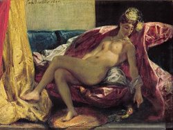 Ferdinand Victor Eugene Delacroix Reclining Odalisque