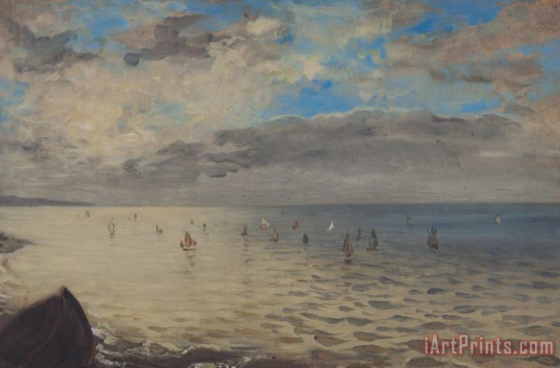 Ferdinand Victor Eugene Delacroix Sea Viewed From The Heights Of Dieppe Art Print