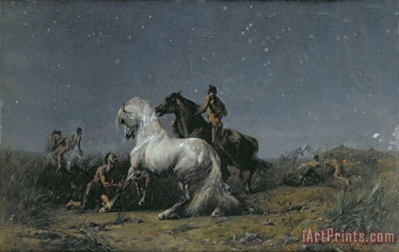 Ferdinand Victor Eugene Delacroix The Horse Thieves Art Print