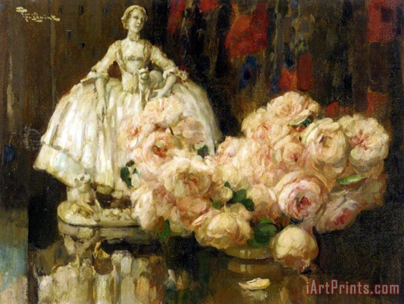 Fernand Toussaint Still Life with Roses Art Print