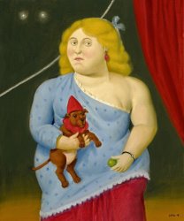 Fernando Botero Circus Woman with Dog, 2008