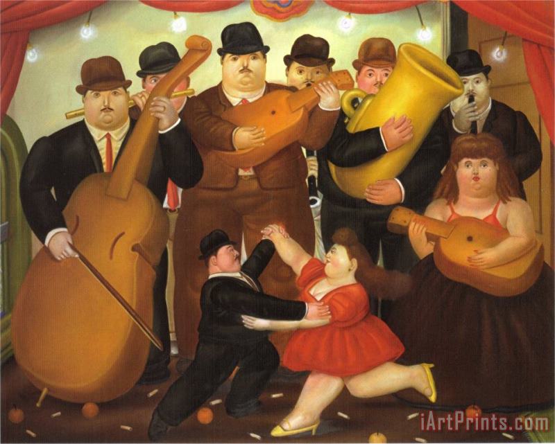 Dance in Colombia painting - fernando botero Dance in Colombia Art Print