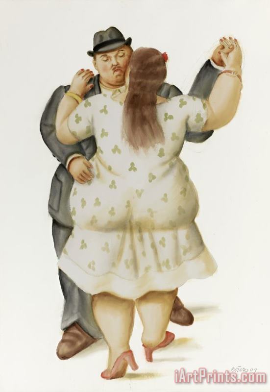 Dancers, 2009 painting - Fernando Botero Dancers, 2009 Art Print
