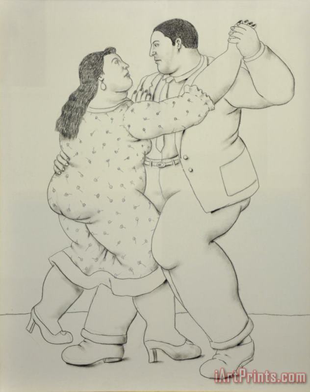 Fernando Botero Dancers, 2014 Art Painting