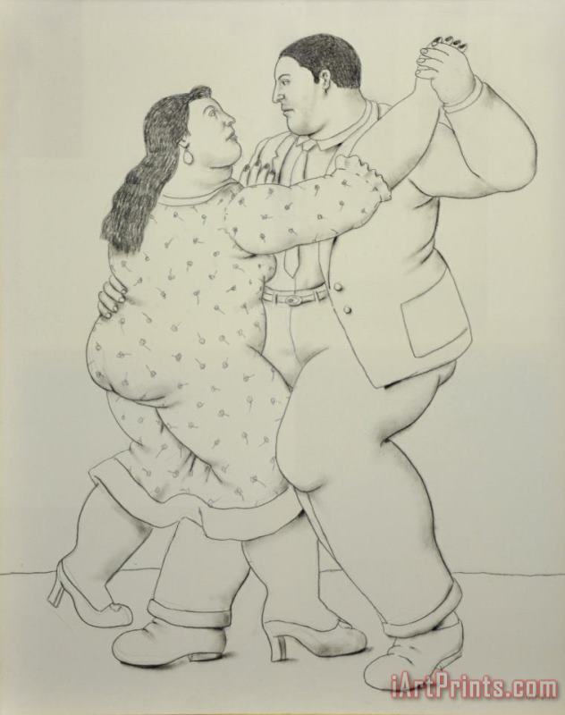 Dancers, 2014 painting - Fernando Botero Dancers, 2014 Art Print