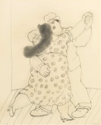 Fernando Botero Dancing Couple, 1980 painting