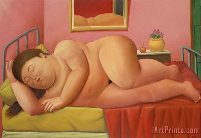 Fernando Botero Desnudo Acostado, 1987 Art Painting