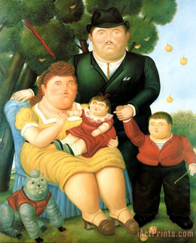 fernando botero Family II Art Painting