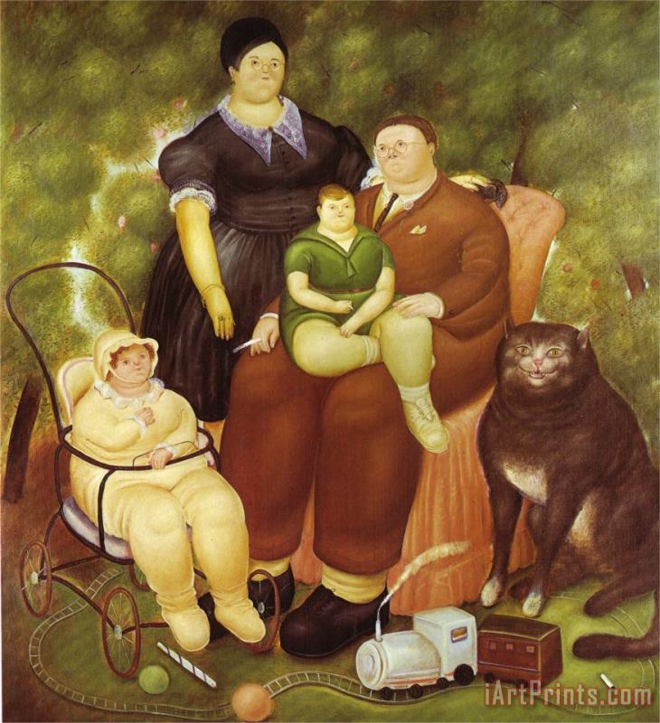 fernando botero Family Scene Art Print