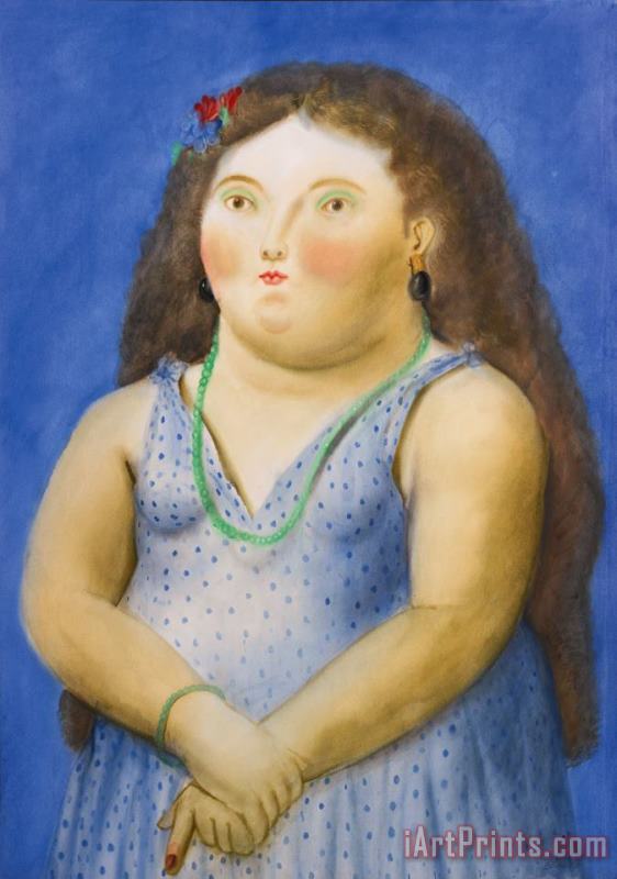 Fernando Botero Femme En Bleu, 1980 Art Painting