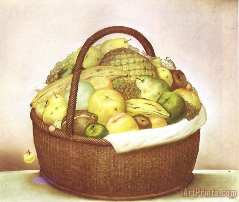 fernando botero Fruit Basket Art Painting