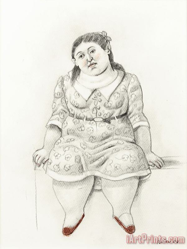 Fernando Botero Jeune Femme Assise, 2004 Art Print