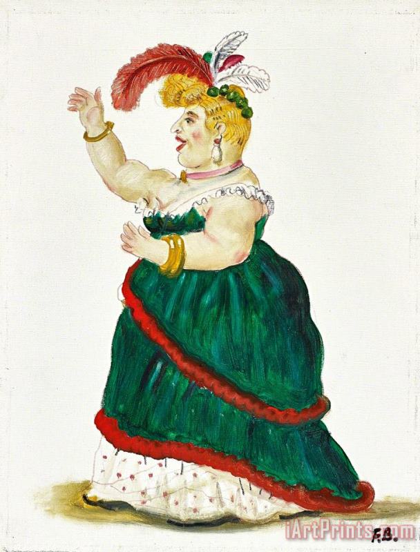 Fernando Botero La Diva (la Fille Du Regiment), 1996 Art Print