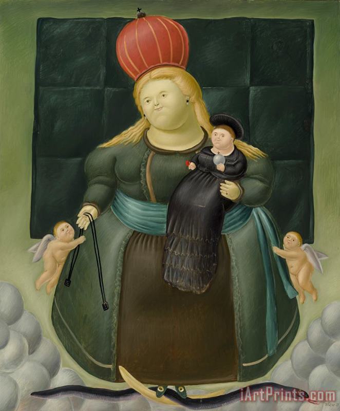Madonna And Child (nuestra Senora Del Carmen), 1967 painting - Fernando Botero Madonna And Child (nuestra Senora Del Carmen), 1967 Art Print