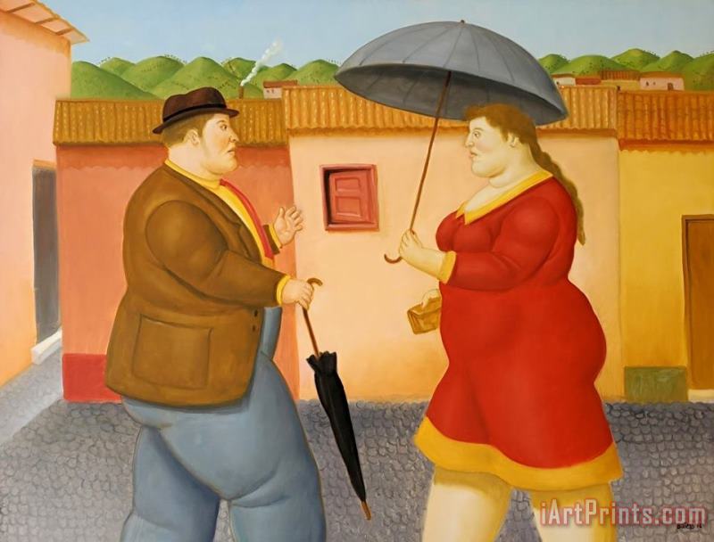 Man And Woman, 2016 painting - Fernando Botero Man And Woman, 2016 Art Print
