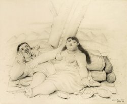 Fernando Botero Reclining Couple, 1984 painting