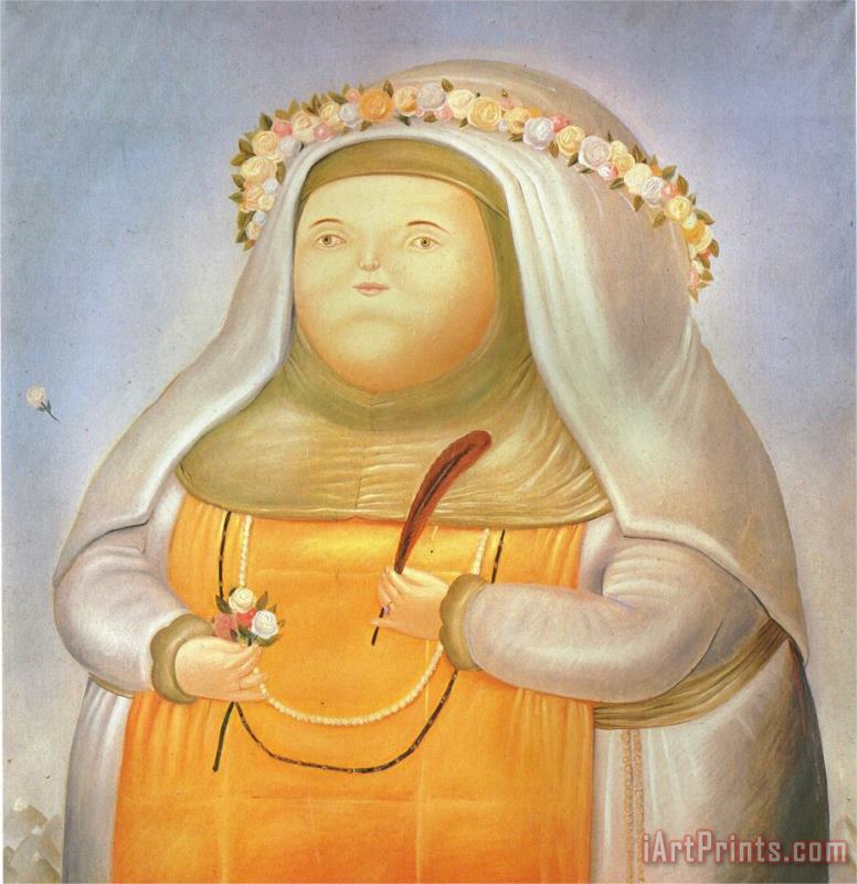 Saint Rose of Lima painting - fernando botero Saint Rose of Lima Art Print