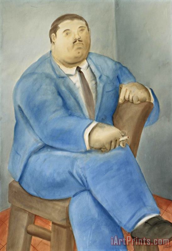 Seated Man, 1980 painting - Fernando Botero Seated Man, 1980 Art Print